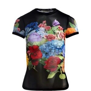 Floral Black Women's Top